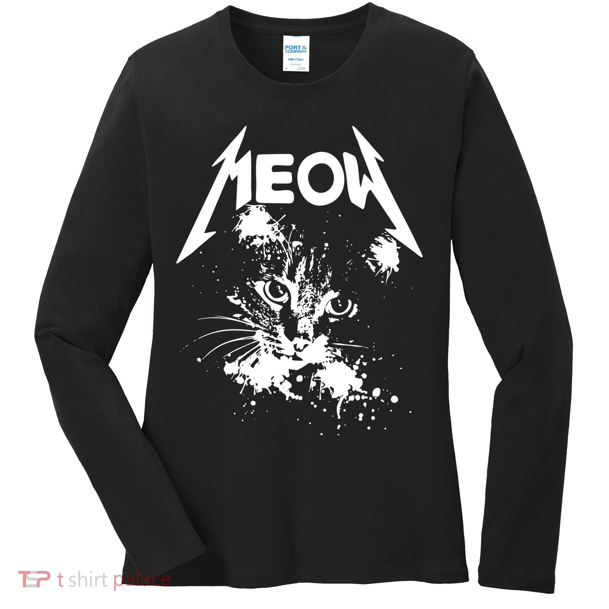 Lightning Cat Meow Logo Women's Long Sleeve Shirt