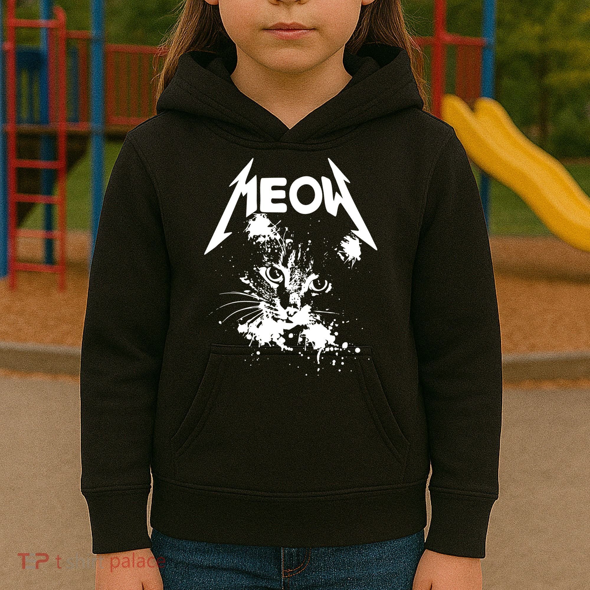 Lightning Cat Meow Logo Kids Hoodie