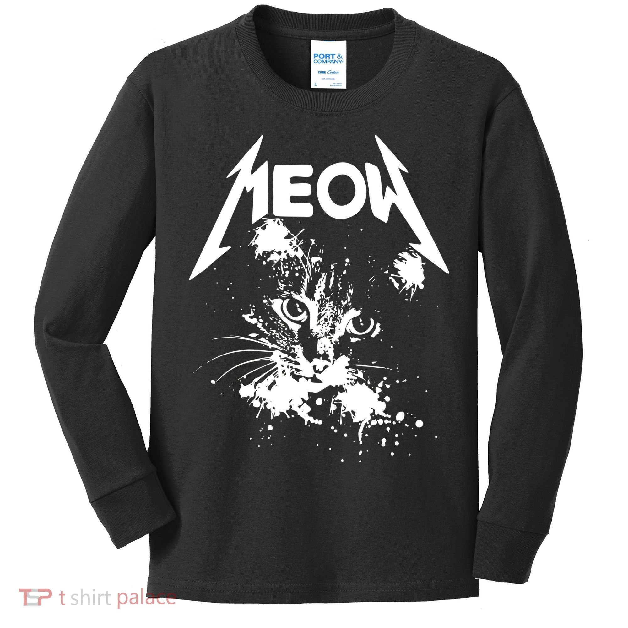Lightning Cat Meow Logo Kids Long Sleeve Shirt