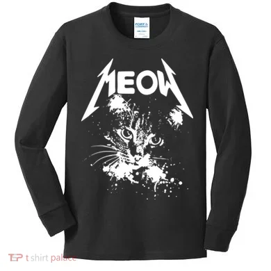 Lightning Cat Meow Logo Kids Long Sleeve Shirt