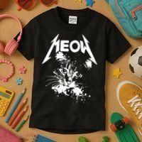 Lightning Cat Meow Logo Kids T-Shirt thumb 3