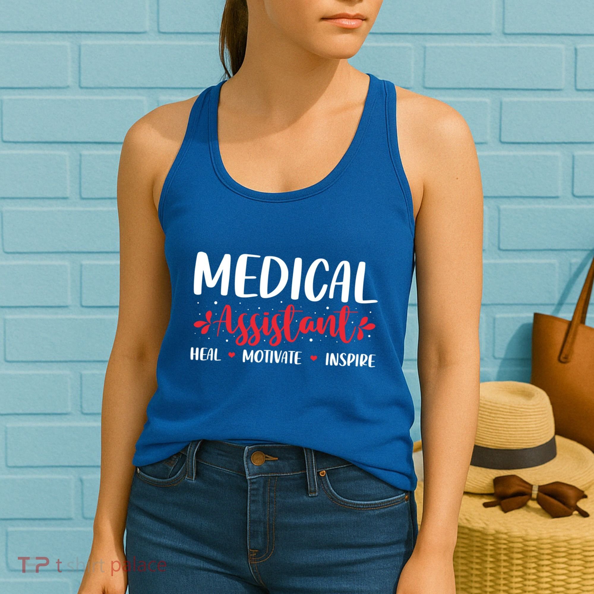Love Inspire Heal Medical Assistant Nursing Healthcare Funny Gift Women's Tank Top