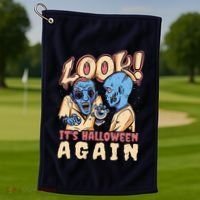 Look It's Halloween Again Golf Towel thumb 1
