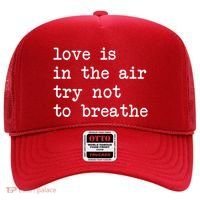 Love Is In The Air Try Not To Breathe Funny Valentines Day Hat thumb 0