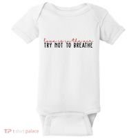 Love Is In The Air Try Not To Breathe Funny Valentine Baby Bodysuit thumb 0