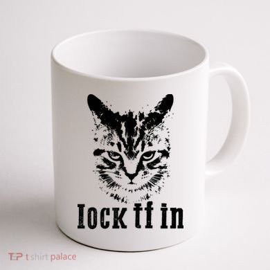 Lock It In: Fierce Cat Coffee Mug back