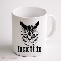 Lock It In: Fierce Cat Coffee Mug thumb 1