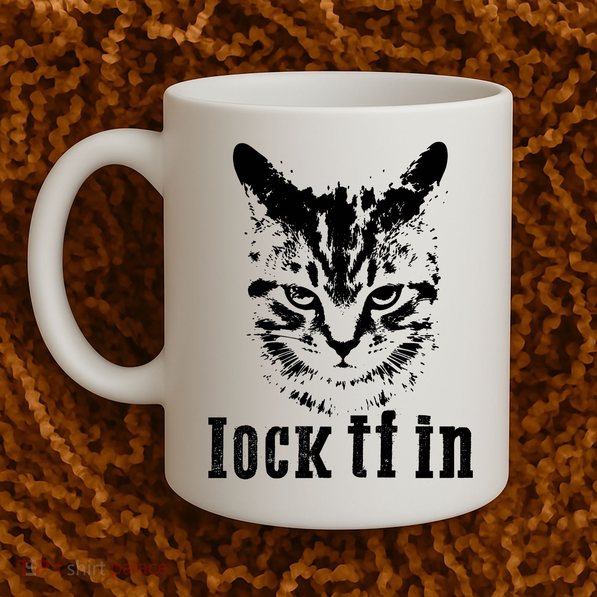 Lock It In: Fierce Cat Coffee Mug