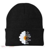 Life Is Just Better When I'm With My Wife Sunflower Beanie thumb 0