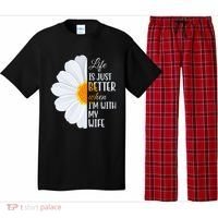 Life Is Just Better When I'm With My Wife Sunflower Pajama Set thumb 0