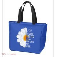 Life Is Just Better When I'm With My Wife Sunflower Tote Bag thumb 3