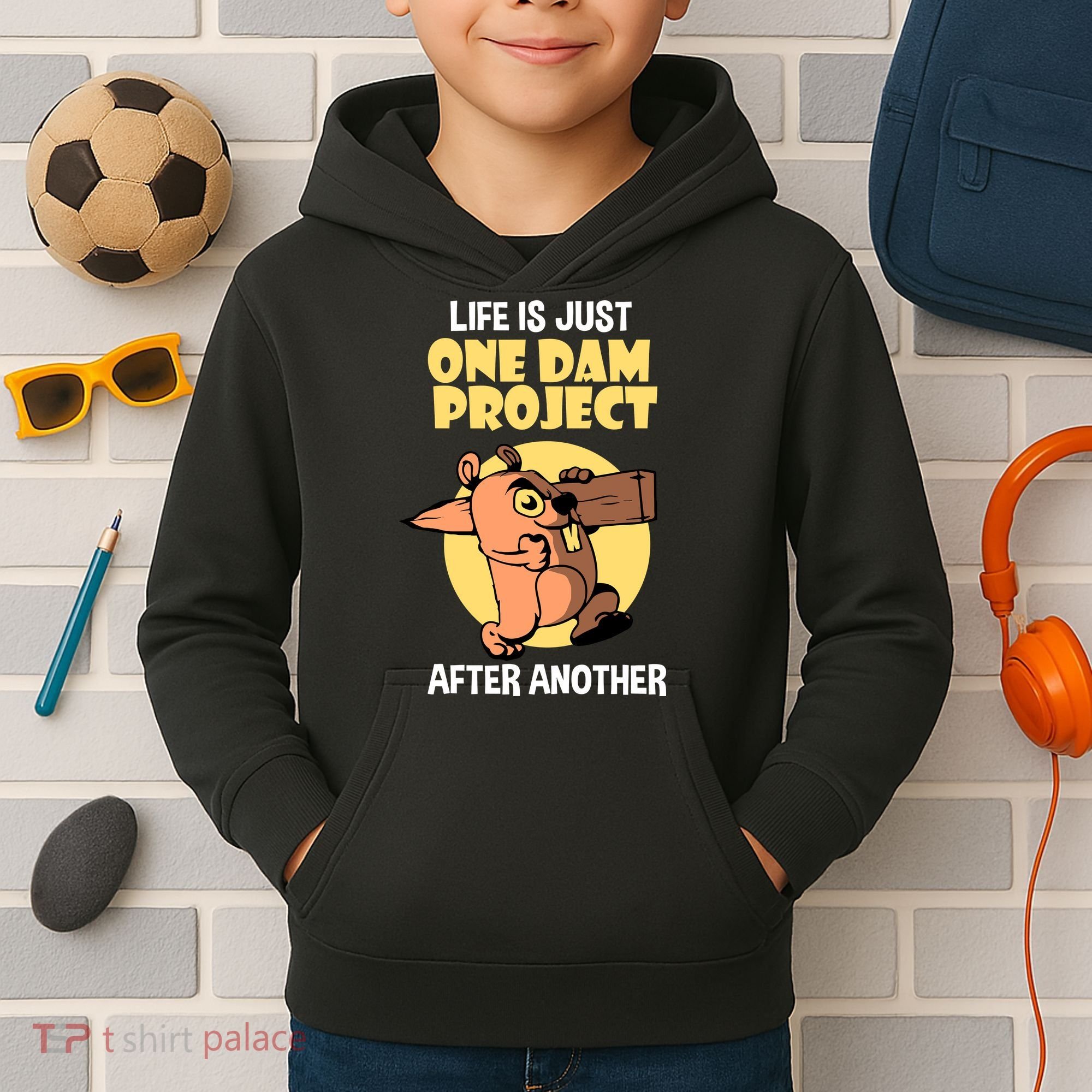 Life Is Just One Dam Project After Another Kids Hoodie