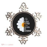 Life Is Just Better When I'm With My Husband Sunflower Ornament thumb 0