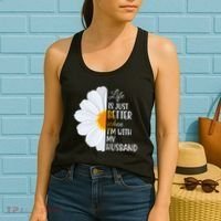 Life Is Just Better When I'm With My Husband Sunflower Women's Tank Top thumb 2
