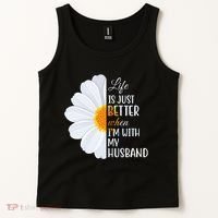 Life Is Just Better When I'm With My Husband Sunflower Tank Top thumb 2