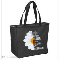 Life Is Just Better When I'm With My Husband Sunflower Tote Bag thumb 2