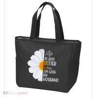 Life Is Just Better When I'm With My Husband Sunflower Tote Bag thumb 3