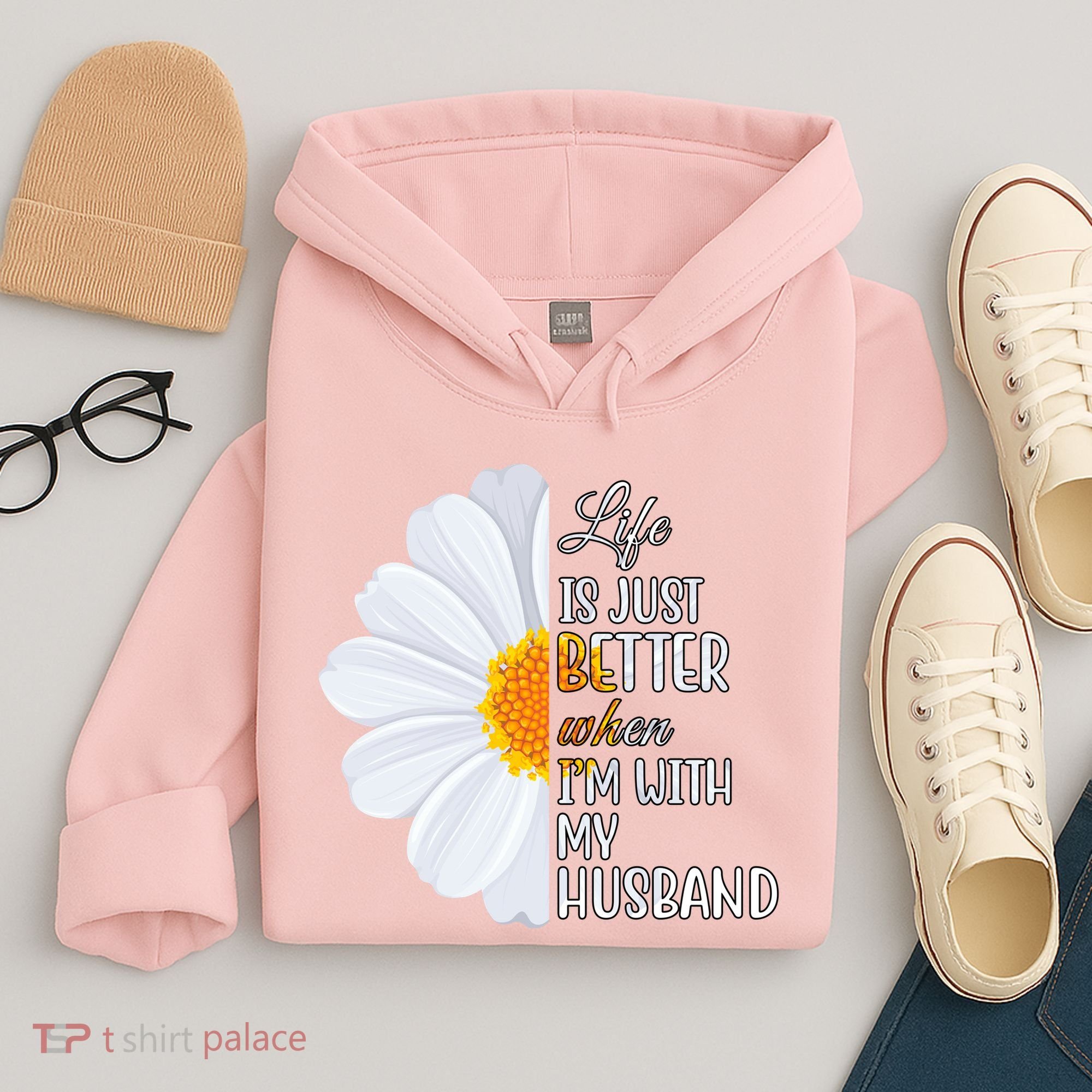 Life Is Just Better When I'm With My Husband Sunflower Hoodie
