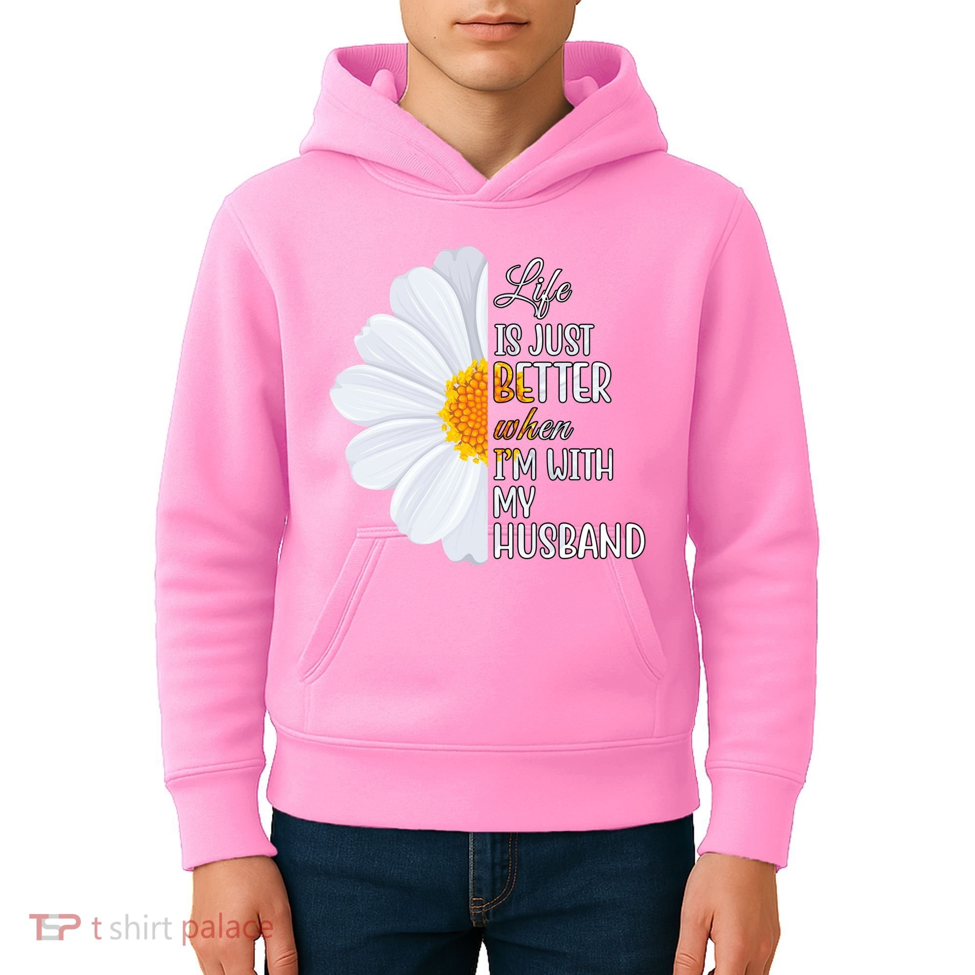 Life Is Just Better When I'm With My Husband Sunflower Kids Hoodie