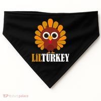 Lil Turkey Cute Thanksgiving  USA-Made Doggie Bandana thumb 0