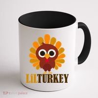 Lil Turkey Cute Thanksgiving  Coffee Mug thumb 1