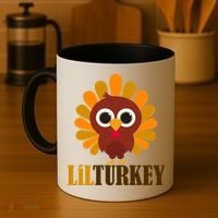 Lil Turkey Cute Thanksgiving  Coffee Mug thumb 4