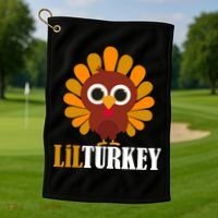 Lil Turkey Cute Thanksgiving  Golf Towel thumb 1