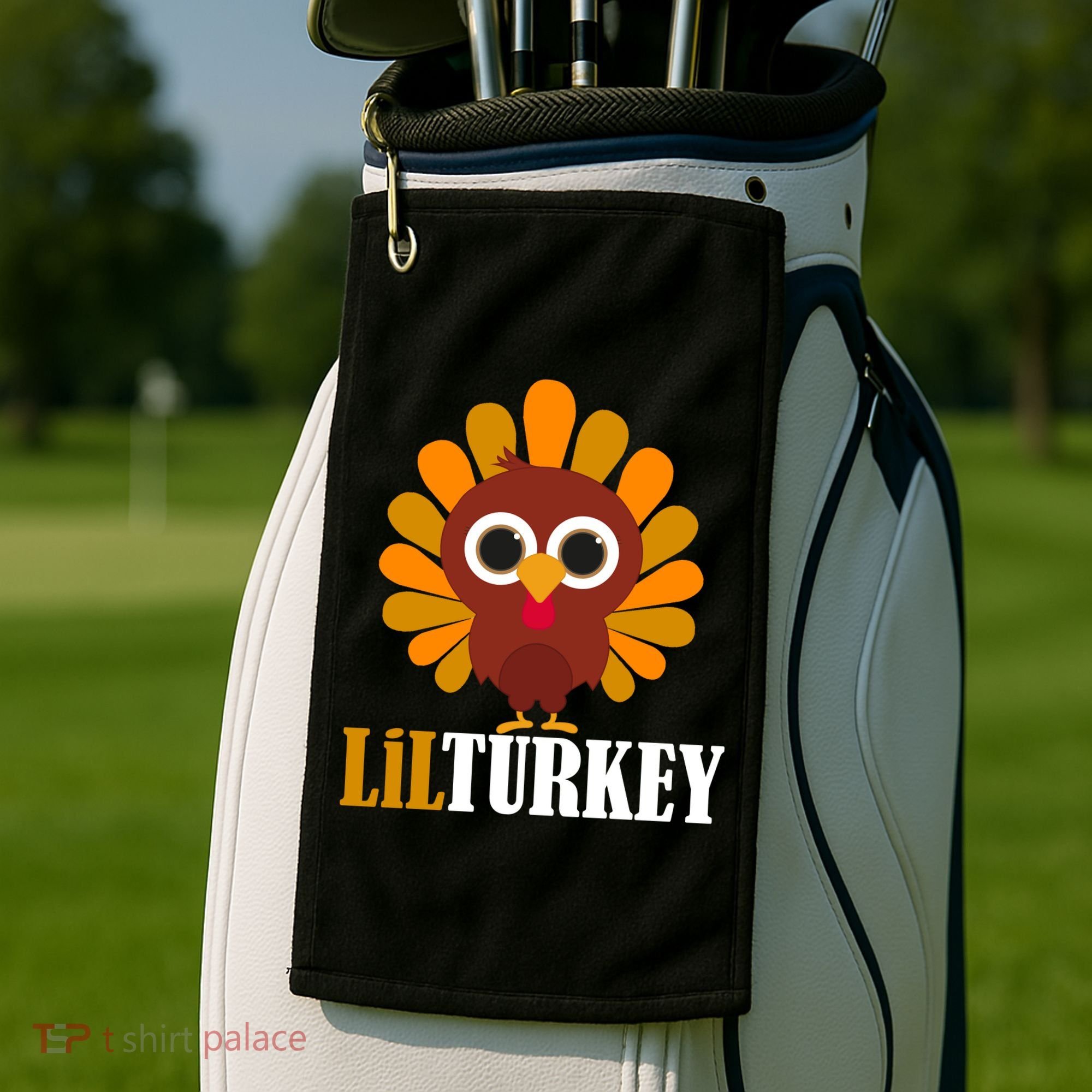 Lil Turkey Cute Thanksgiving  Golf Towel