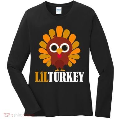 Lil Turkey Cute Thanksgiving  Women's Long Sleeve Shirt