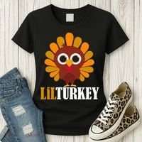 Lil Turkey Cute Thanksgiving  Women's T-Shirt thumb 3