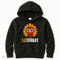 Lil Turkey Cute Thanksgiving  Kids Hoodie thumb 0