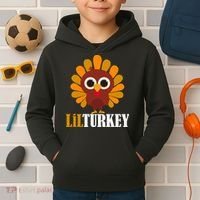 Lil Turkey Cute Thanksgiving  Kids Hoodie thumb 2