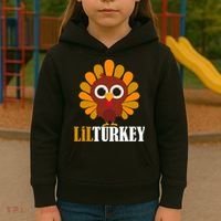 Lil Turkey Cute Thanksgiving  Kids Hoodie thumb 3