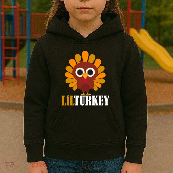 Lil Turkey Cute Thanksgiving  Kids Hoodie