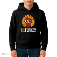 Lil Turkey Cute Thanksgiving  Kids Hoodie thumb 4