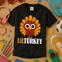 Lil Turkey Cute Thanksgiving  Kids T-Shirt thumb 3