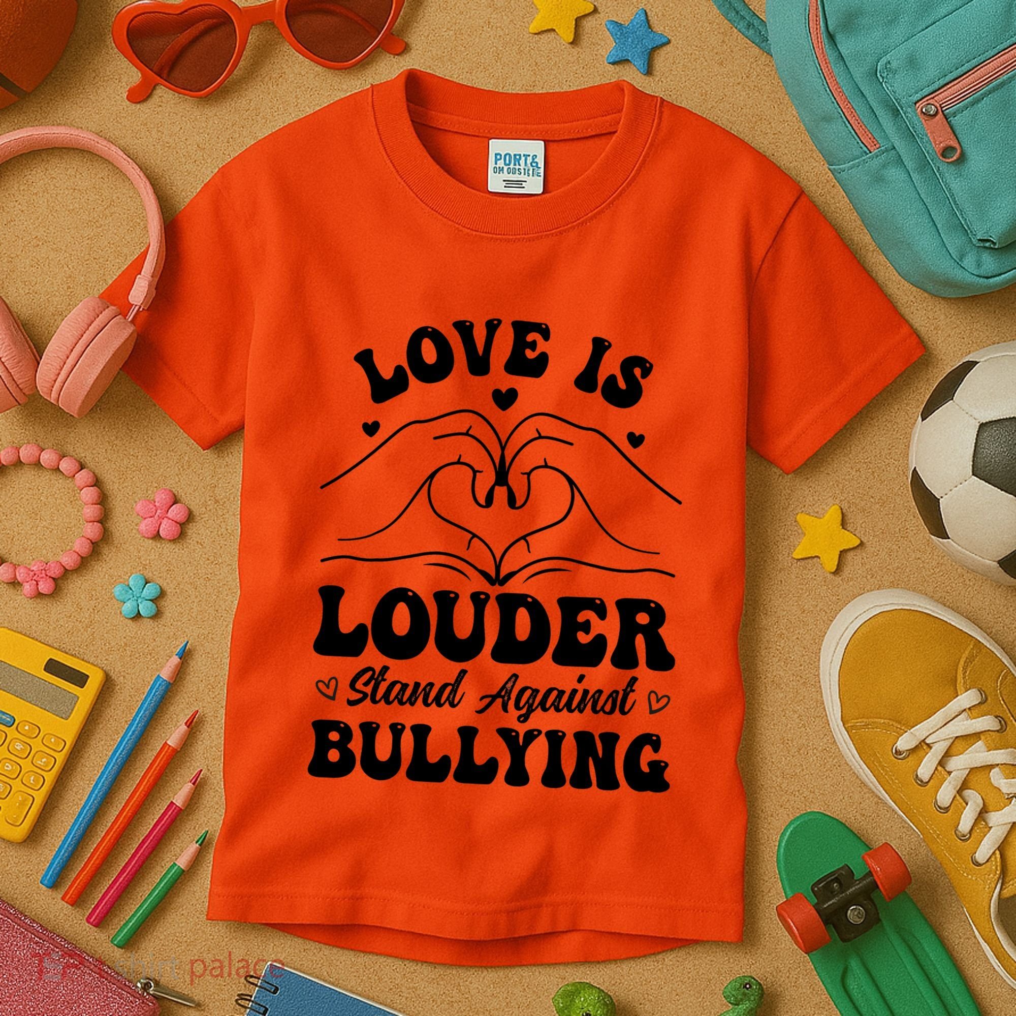 Love Is Louder Anti Bullying Kids Unity Day Orange Be Kind Kids T-Shirt