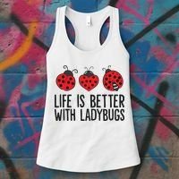 Ladybug Insects Life Is Better With Ladybugs Women's Tank Top thumb 3