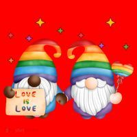Love Is Love Rainbow Gnome Santa Hat thumb 1