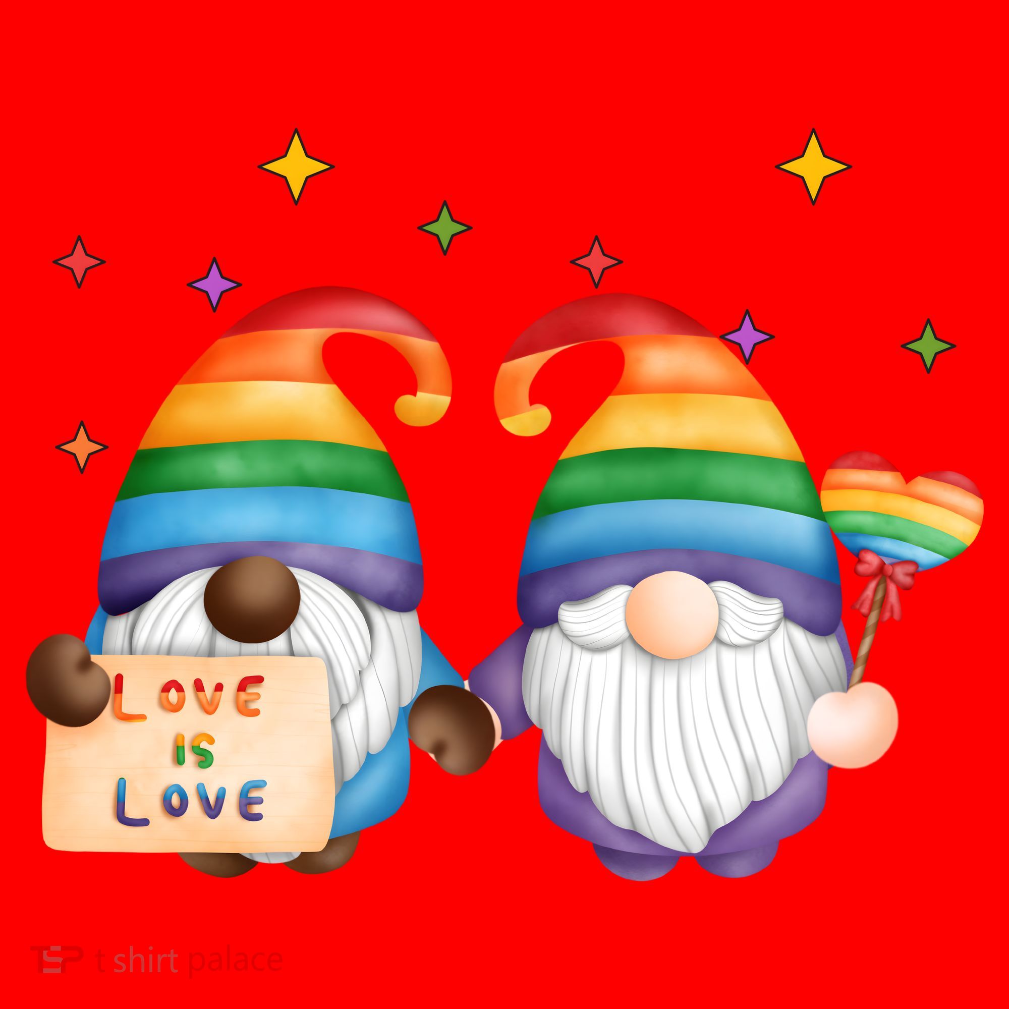 Love Is Love Rainbow Gnome Santa Hat