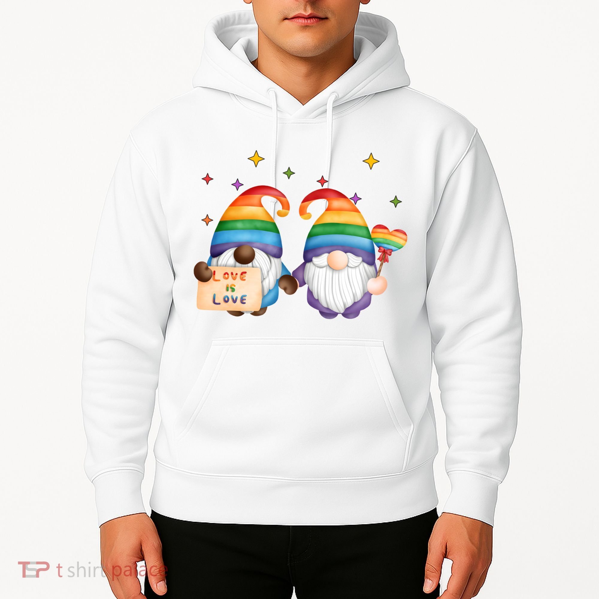 Love Is Love Rainbow Gnome Hoodie