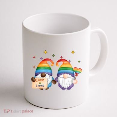 Love Is Love Rainbow Gnome Coffee Mug back