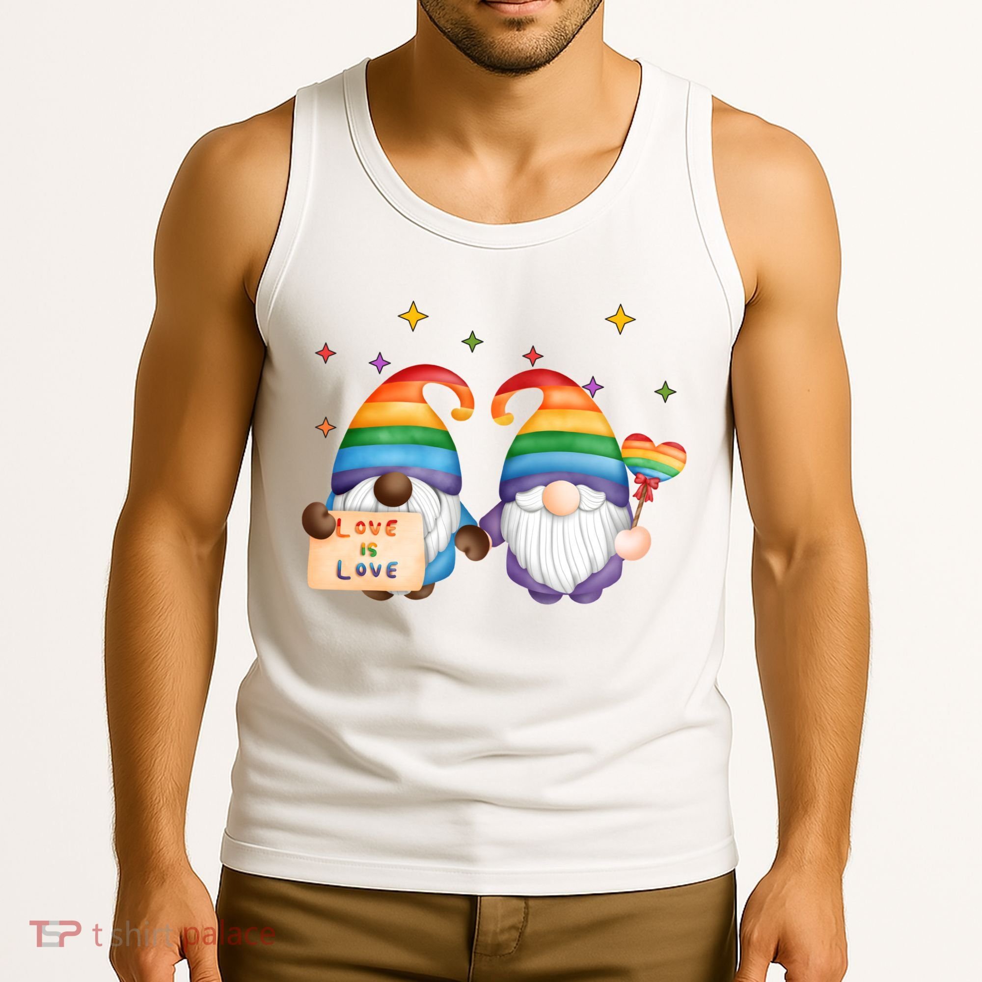 Love Is Love Rainbow Gnome Tank Top