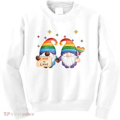 Love Is Love Rainbow Gnome Kids Sweatshirt