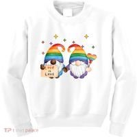 Love Is Love Rainbow Gnome Kids Sweatshirt thumb 0