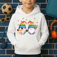 Love Is Love Rainbow Gnome Kids Hoodie thumb 2