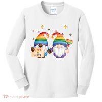 Love Is Love Rainbow Gnome Kids Long Sleeve Shirt thumb 0