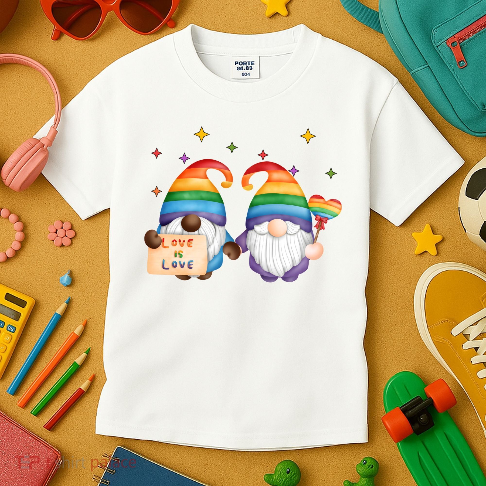 Love Is Love Rainbow Gnome Kids T-Shirt