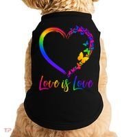 Love Is Love Rainbow Butterfly Heart Doggie Tank thumb 0