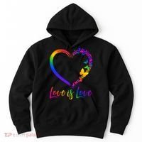 Love Is Love Rainbow Butterfly Heart Hoodie thumb 0